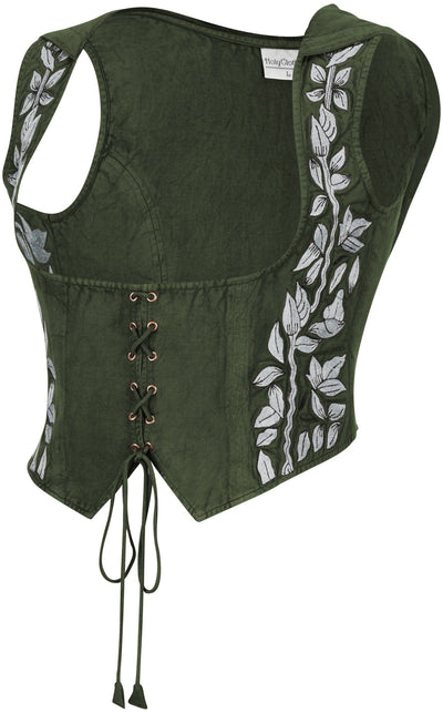 Tauriel Top Limited Edition Moss Green Silver Embroidery